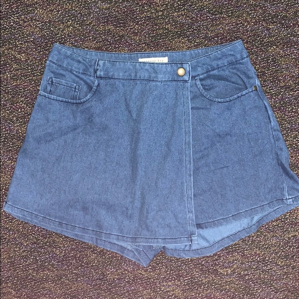 Denim fabric skort
